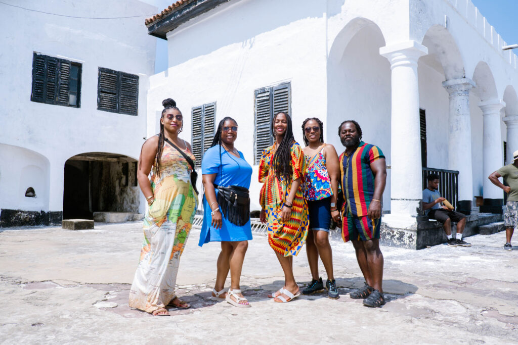 standing women at cape coast castle Ghana