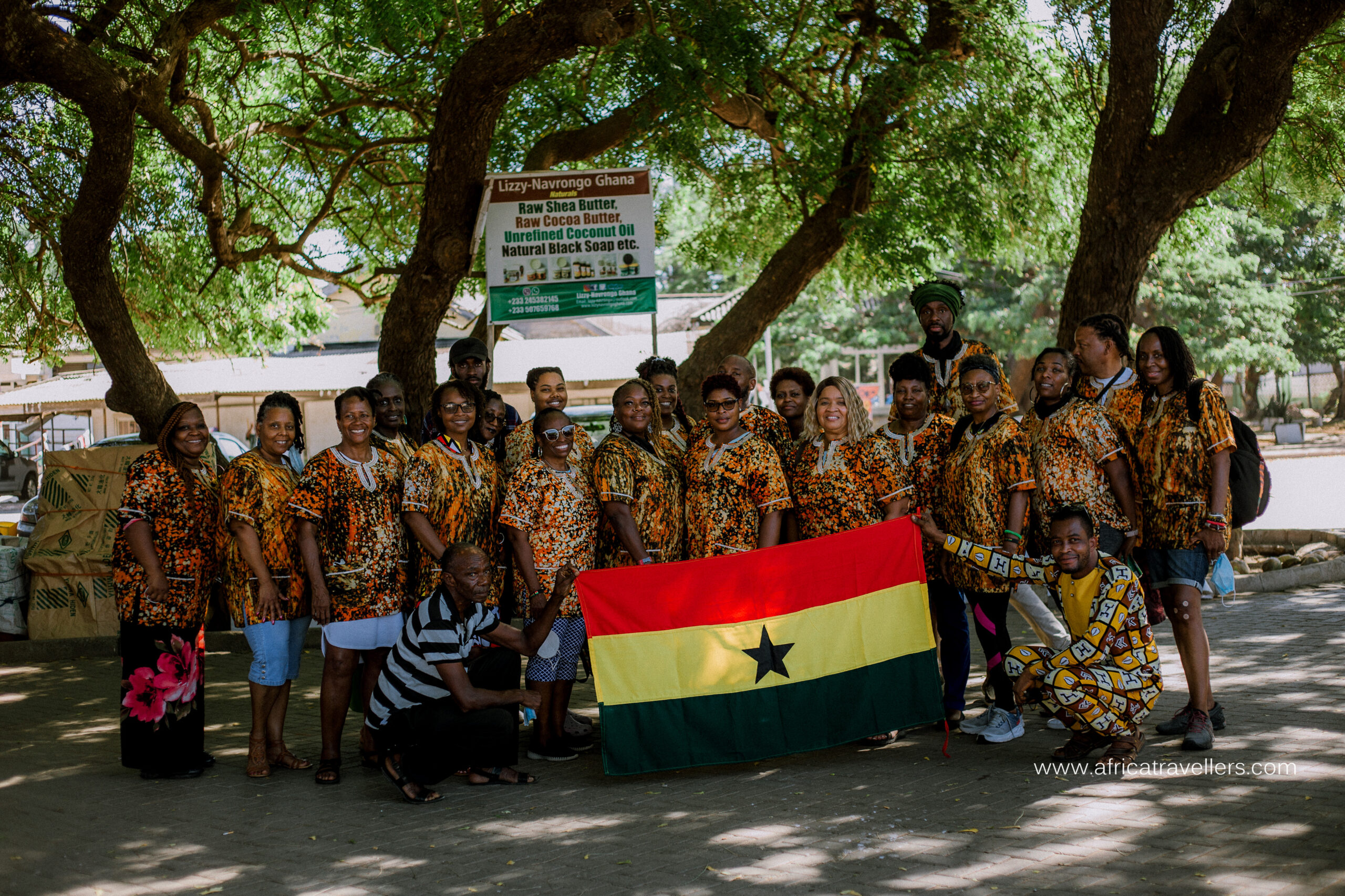 a group of travelers in Ghana art center